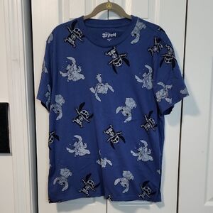 Disney Blue T-Shirt with Stitch Pattern
